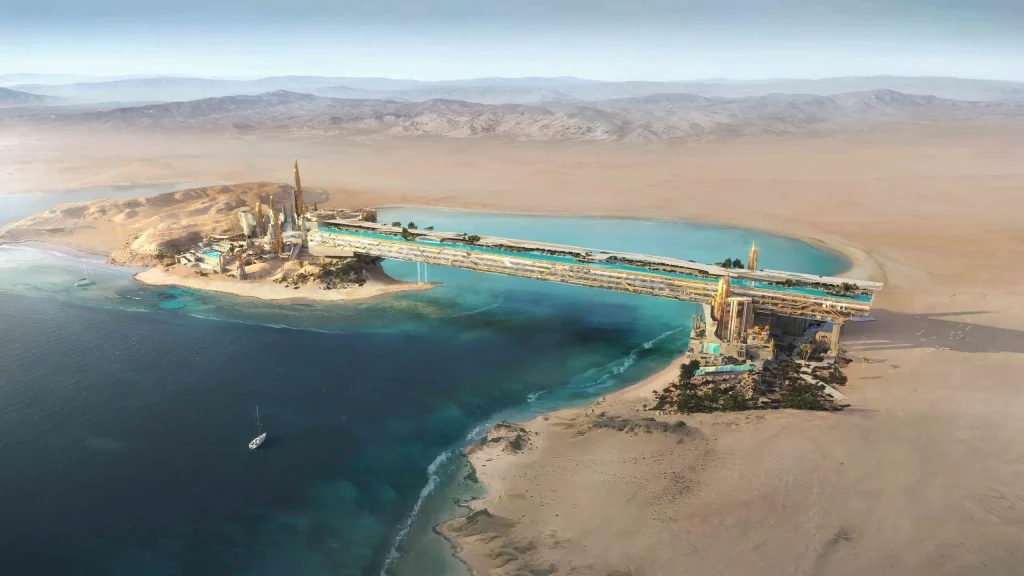 Neom Reveals Bridge Resort Boasting the World's Longest Infinity Pool